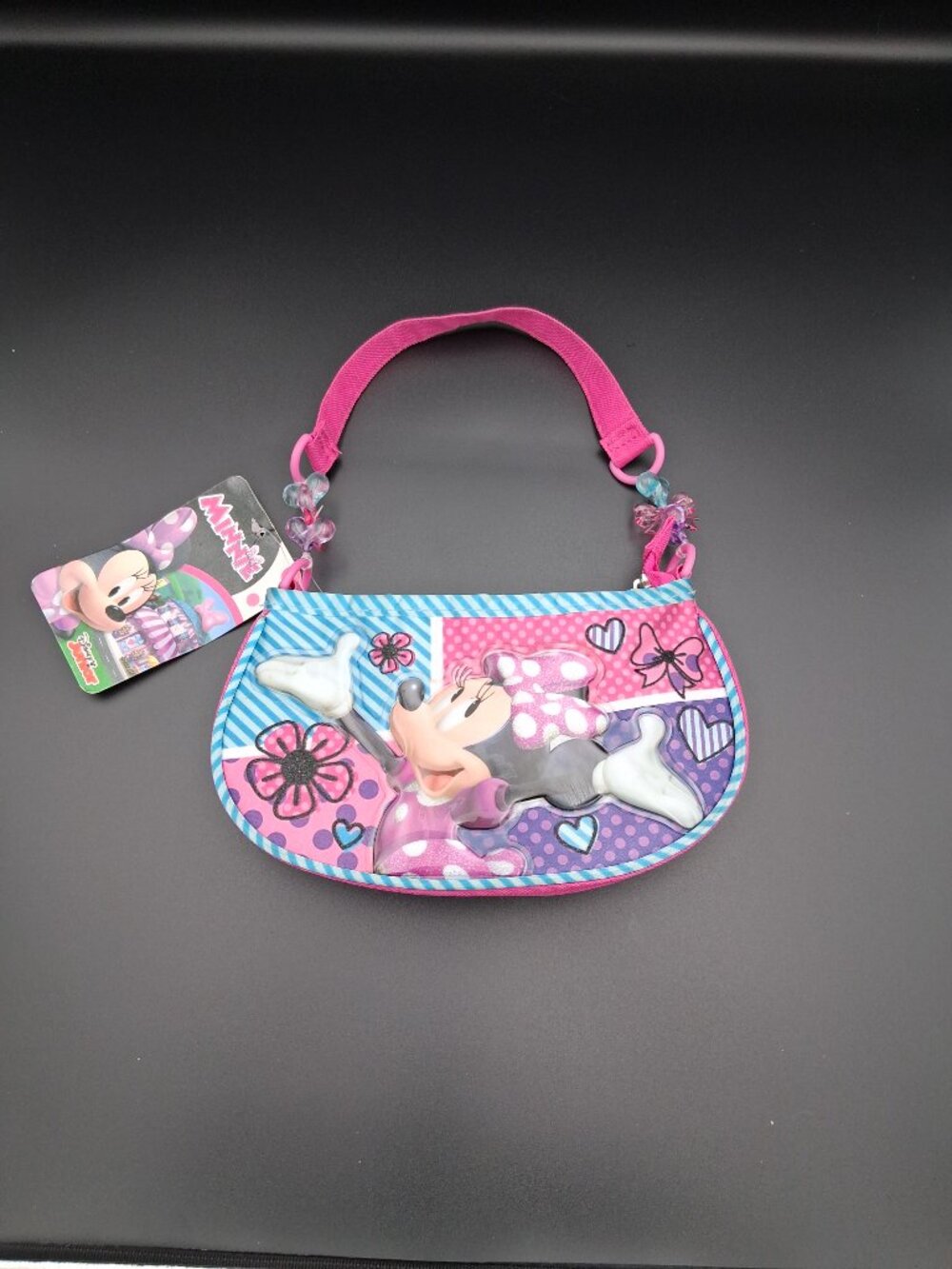 Disney's Minnie Mouse pink girl's purse with 3D graphic. New. Vinyl and canvas